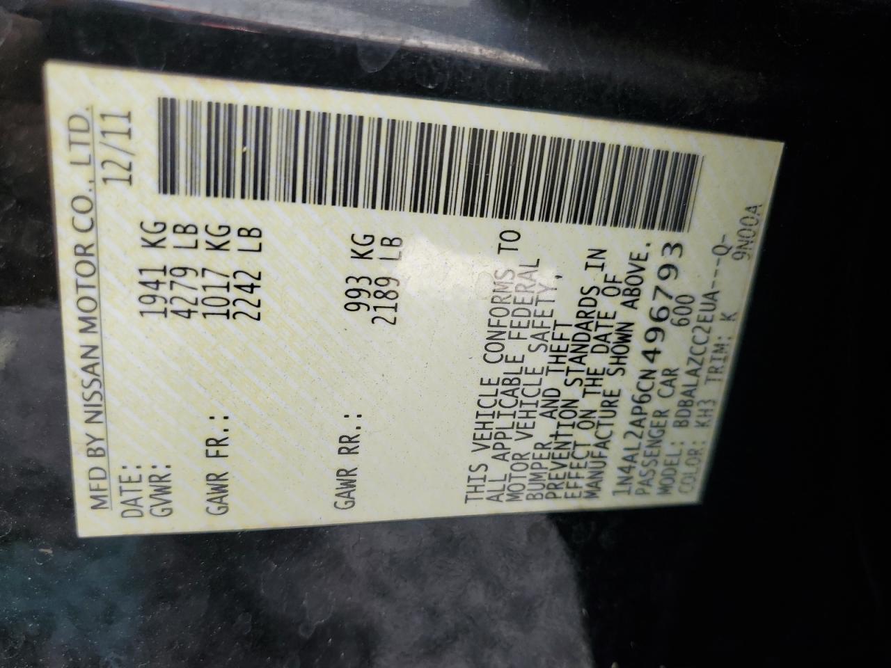 Nissan Altima Base Image 12