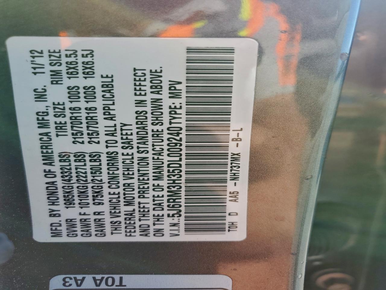 Honda Crv Lx Image 13